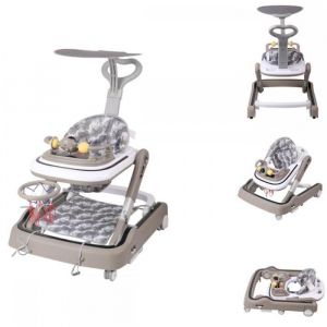 XUANYU Trotteur B&eacute;b&eacute; - Avce Musique + lumi&egrave;re + Parasol - Pliable - Pour maisonext&eacute;rieurcadeau -Maximale : 25 kg - Marron