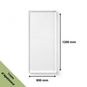 Plaque verre acrylique transparent 1 mm - 80 x 120 cm (800 x 1200 mm) - Verre synthétique - Plaque PET/APET - Plexiglass