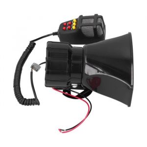 Ashata klaxon davertissement 12V 100W 120dB klaxon de voiture PA Mic sirène dalarme davertissement durgence à 7 sons pour