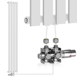Radiateur Vertical - AQUAMARIN - Aquamarin® 1800x300x52 mm - 4 Colonnes - Blanc - Chauffage Salle de Bain