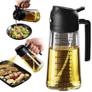 Spray Dhuile De Cuisson 470 ML - Spray Dhuile 2 En 1 Pour Friteuse &agrave; Air Pour La Cuisson Les Salades Et Le Vinaigre