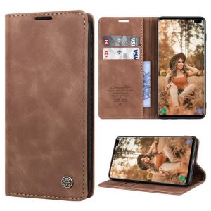 [GrandEver] Coque Bumper Samsung Galaxy S10 Plus Housse Cuir Premium Flip Case Portefeuille Etui Marron