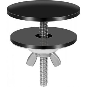 BOUCHON EVIER Couvercle Robinet Noir 5.08cm Acier Inoxydable Évier Cuisine - Cache Trou Étanche