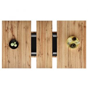 Table &agrave; manger t&eacute;lescopique (140&times;70cm) table &agrave; manger extractible avec rangement table &agrave; manger de cuisine &eacute;conom