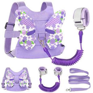 Harnais et laisse pour tout-petits adorable laisse papillon pour enfants + bracelet anti-perte pour les voyages en plein