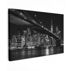 Impression sur Toile 120x80 cm - D&eacute;coration Murale Peinture - Motif Pont de Brooklyn - MuchoWow