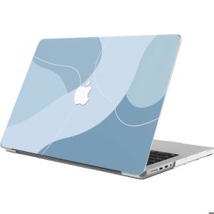 Coque de protection pour MacBook Air 13 - MARQUE - M4 M3 M2 - Antidérapante - Motif Fluide Bleu - PC Rigide