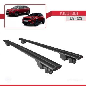 Barres de Toit - Peugeot - 3008 - Aluminium - Noir - Verrouillable