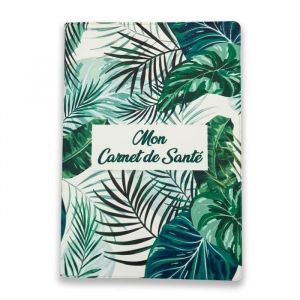 Protège Carnet de Santé Bébé Fille Garçon – Pochette Carnet de Santé –  Fabriqué en France – Motifs Tropical Vert