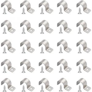 25 Pi&egrave;ces Attache De Fixation Pour Tube En U 20 Mm U-Collier De Serrage Tuyau Robustes Fixation Grillage Rigid 304 Acier Inoxydable