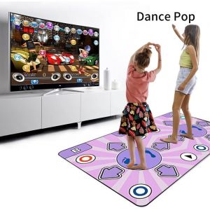 Double tapis de danse &ndash;Tapis de danse &eacute;lectronique pour TV tapis de danse antid&eacute;rapant pour enfants et adultes tapis de jeu danse