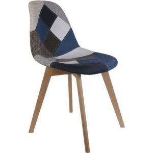 Chaise Patchwork bleu gris Autres Bleu
