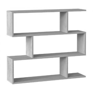 Bibliothèque étagère basse 3 niveaux en bois mélaminé - Longueur 110 x Profondeur 24 x Hauteur 97 cm