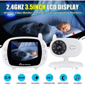 PIMPIMSKY Baby Phone vidéo Sans fil Multifonctions3.5 LCD couleur vidéo sans fil Babyphone bébé surveiller + Lullabies