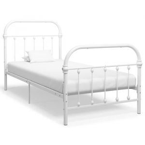 BMP - Best Cadre de lit adulte enfant - Strucutre de lit 1-2 personnes Blanc M&eacute;tal 100x200cm &reg;2339
