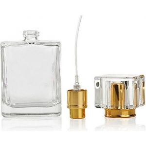 50 ml rechargeable de luxe en verre transparent Atomiseur Vaporisateur Bouteille de Parfum Vide Bouteille