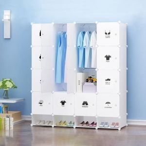 Armoire avec etagères à ChaussuresPenderie VetementÉtagères de RangementArmoire Modulable pour Chambreen Plastique20 Cube
