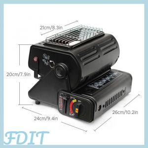 GOTOTOP R&eacute;chaud &agrave; gaz Chauffage &agrave; gaz 1300W chauffage de Camping &agrave; double usage four &agrave; gaz Portable pour sport camping Noir