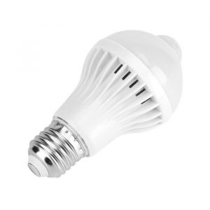 Ampoule LED E27 avec d&eacute;tecteur de mouvement PIR - Duokon - 5W - Blanc