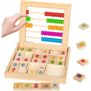 Boulier en Bois - Jouet en Perles de Bois 2 en 1 - Jouets dapprentissage et d&eacute;ducation