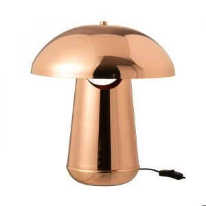 Lampe de table champignon 35x35x43 cm en m&eacute;tal cuivr&eacute;