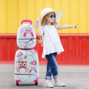 GIANTEX Valise d&rsquo;Enfant &agrave; Roulette Et Sac &agrave; Dos L&eacute;ger Trolley d&rsquo;Enfant &agrave; Roulette Etanche Poign&eacute;e T&eacute;lescopiquepour Enfant