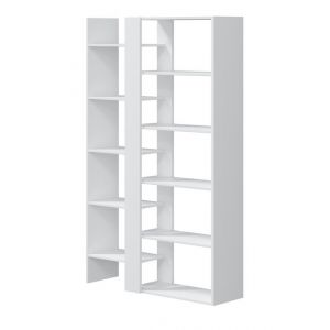 Bibliothèque étagère coloris Blanc artic - longueur 78 x hauteur 162 x profondeur 25 cm
