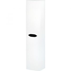 Colonne Meuble salle de bain en m&eacute;lamine laqu&eacute; blanc brillant - Longueur 30 x profondeur 27 x Hauteur 140 cm