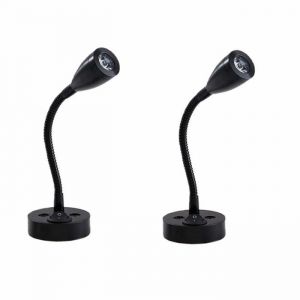 2 Pi&egrave;ces Lampes de Lecture Spot LED 12V Interrupteur r&eacute;glable Lampe de Chevet Murale lumi&egrave;re int&eacute;rieure Camping-Car 6000K Blanche