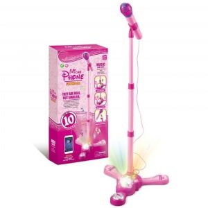 Jouets musicaux enfant - Micro Enfant sur Pied Karaok&eacute; Enfants Micro Enfant pour Chanter Fille (Rose) .