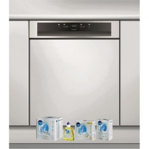 WHIRLPOOL Lave-vaisselle intégrable encastrable bandeau inox 43dB 14 converts 60cm Natural Dry