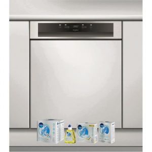 WHIRLPOOL Lave-vaisselle intégrable encastrable bandeau inox 43dB 14 COUVERTS 60cm Natural Dry