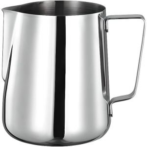 Pichet à lait Inox Pot à Lait pour Faire des Cappuccino avec Votre Machine pour le Café la Mousse de Lait 350 ML