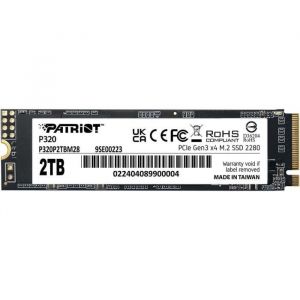 SSD - PATRIOT MEMORY - P320 - 2 To - NVMe PCIe Gen 3x4 - M.2 2280 - 3000MB/s Lecture