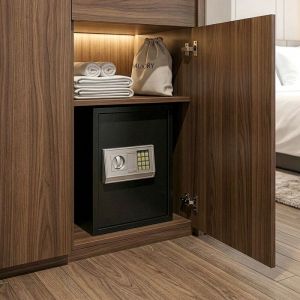 Coffre-Fort - ALIGHTUP - Serrure &agrave; combinaison avec Serrure &Eacute;lectronique Coffre Fort avec Code/2 Cl&eacute;s - 50 x 35 x 30 cm