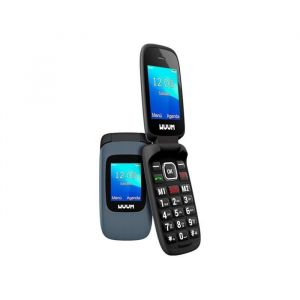 T&eacute;l&eacute;phone Portable &agrave; Clapet - WUUM - Clap - Double &Eacute;cran - Bouton SOS - Bluetooth - Titanium