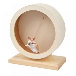 Jouet en Bois pour Hamster - Roue de Course Silencieuse - Jouet Animalier Label ROUE DEXERCICE RONGEUR
