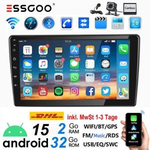 Autoradio 2 DIN - ESSGOO - Android 15.0 - 2+32G - Pour Peugeot 407 2004-2011 - CarPlay