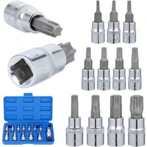 Coffret de 13 cls douille Torx T8 - T70douilles embouts en acier au chrome vanadium14quot38quot et 12quot PZCC