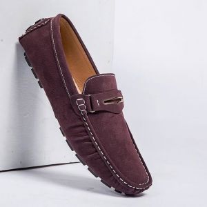 Chaussures décontractées pour hommes - AY™ - Mocassin en cuir véritable - Brun