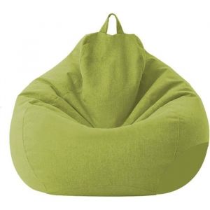 Housse de Pouf Poire 90*80 cm Adulte Enfant sans Rembourrage Fauteuil Pouf Intérieur Extérieur Salon Grand Canapé Bean BagVert