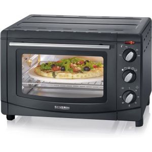 Mini-Four À Chaleur Tournante 20 L Avec Pierre À Pizza Et TournebrocheFour Posable 1 500 W Design Simple Et ÉlégantMini-Four Éle