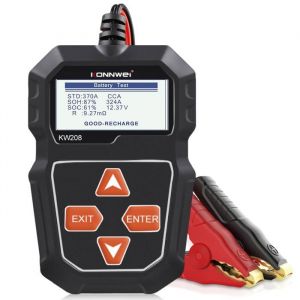 Testeur de Batterie AutoKW208 Analyseur de Batterie 100-2000 CCA Testeur d’alternateur Automobile Testeur de Charge Batterie 12V