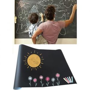 Papier Tableau Noir Papier Adh&eacute;sif Ardoise 45 X 200cm Film Tableau Noir Rouleau Pour La Maison L&eacute;cole Le Bureau (1pcs) A373