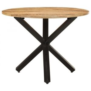 Table à manger - CLOUD - ronde 100x100x75 cm - Bois de manguier brut LL021214