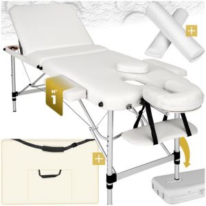 Table de massage - TECTAKE - Table de soin pliante et portable  3 zones 210 x 95 x 68 - 89 cm - Blanc