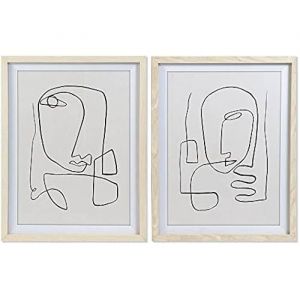 Tableau abstrait - DKD HOME DECOR - Lot de 2 pi&egrave;ces - 70 cm - Multicolore - Design contemporain