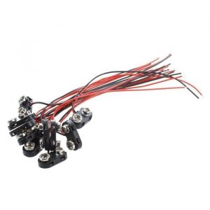 SODIAL(R) 10x Noir Plastique dur Housse T Type Filaire 9V Batterie clip Connecteur