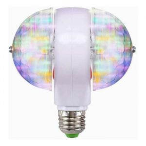 Stage LightE27 RVB LED Disco Stage Lights Ball Ampoule 2 têtes rotative Effet de fête Lampe guirlandes RVB LED Lumière de Odipie