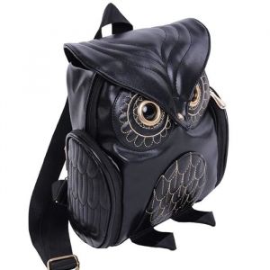 Sac &agrave; dos femme hibou - Mini sac a dos cuir chouette fille noir - Mode elegant tendance 2021 2022 - mignon kawaii - Japonais Cor&eacute;en
